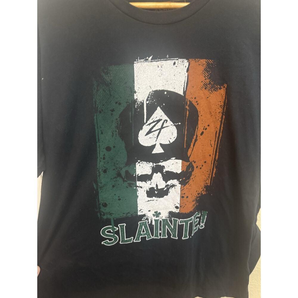 Zero FoxTrot Shirt Mens XL Black Irish Afterlife Club St. Patty's Slainte Skull - Picture 2 of 5